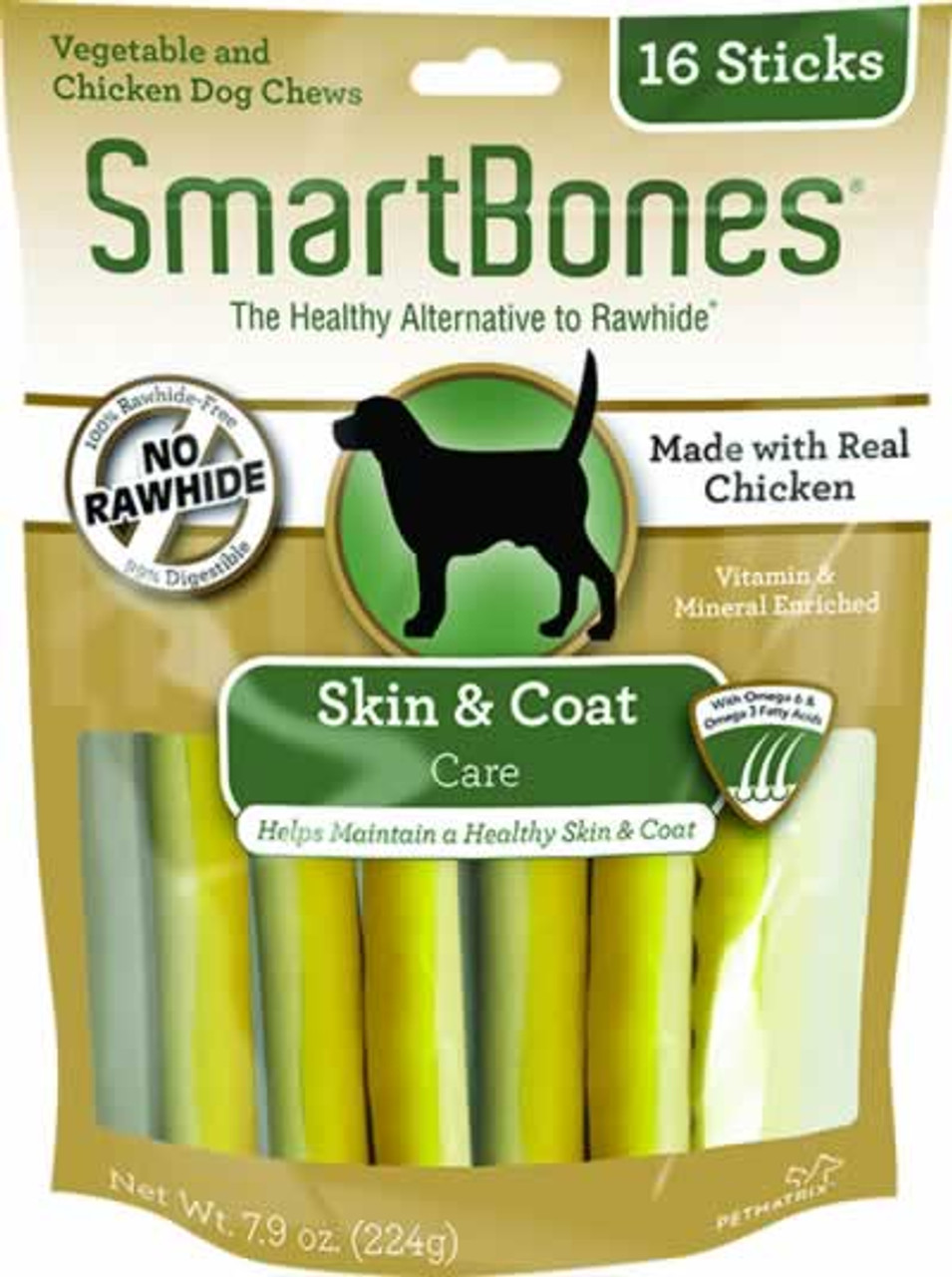 PetMatrix Smartbones Skin and Coat Care Chicken Chew Dog Treat 16 pack