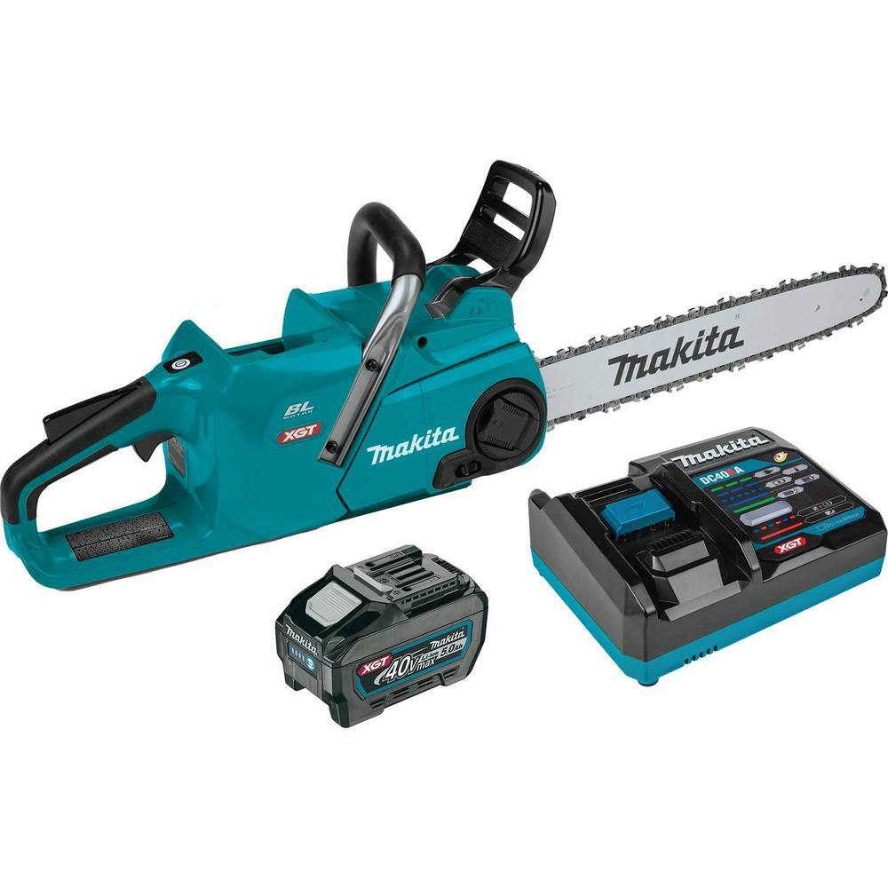 Makita XGT 18 in. 40V max Brushless Electric Cordless Chainsaw Kit (5.0Ah) with bonus 40V Max XGT 4.0Ah Battery GCU06T1-BL4040