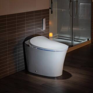 WOODBRIDGE Intelligent Comfort Height 1-Piece 1.1 GPF1.6 GPF Dual Flush Elongated Toilet in White Seat Included HT0062