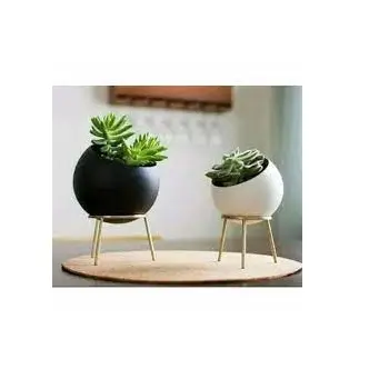 Huge Metal Planter Set of Two Custom Made Metal Planter Pots Garden Supplies For Living Room Use Home Decoration