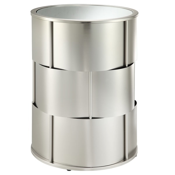 Hayes Mirror Top Metal Accent Table by iNSPIRE Q Bold