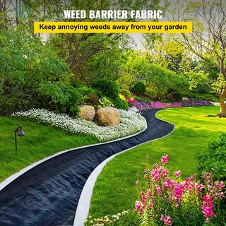 VEVOR Weed Barrier Landscape Fabric 4 x 250 ft. Geotextile Underlayment PP Woven Garden Ground Cover 5 oz. Weed Control Fabric ZZZP4X250YC5OZFCBV0