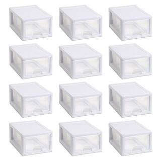 Sterilite Stackable Small Drawer White Frame and See-Through (12-Pack) 12 x 20518006