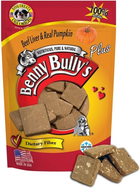 Benny Bullys Plus Beef Liver and Pumpkin Freeze-Dried Dog Treats， 2.1-oz bag