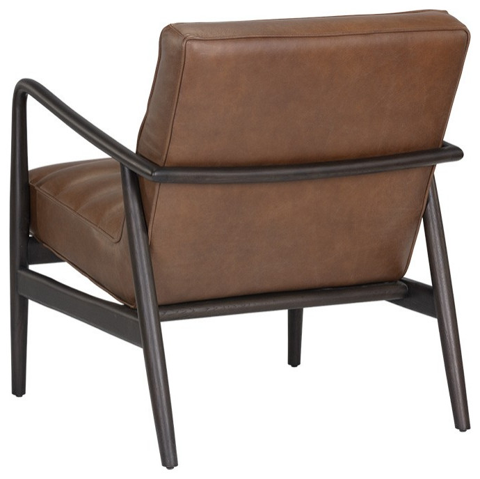 Lyric Lounge Chair  Vintage Caramel Leather   Midcentury   Armchairs And Accent Chairs   by Sunpan Modern Home  Houzz