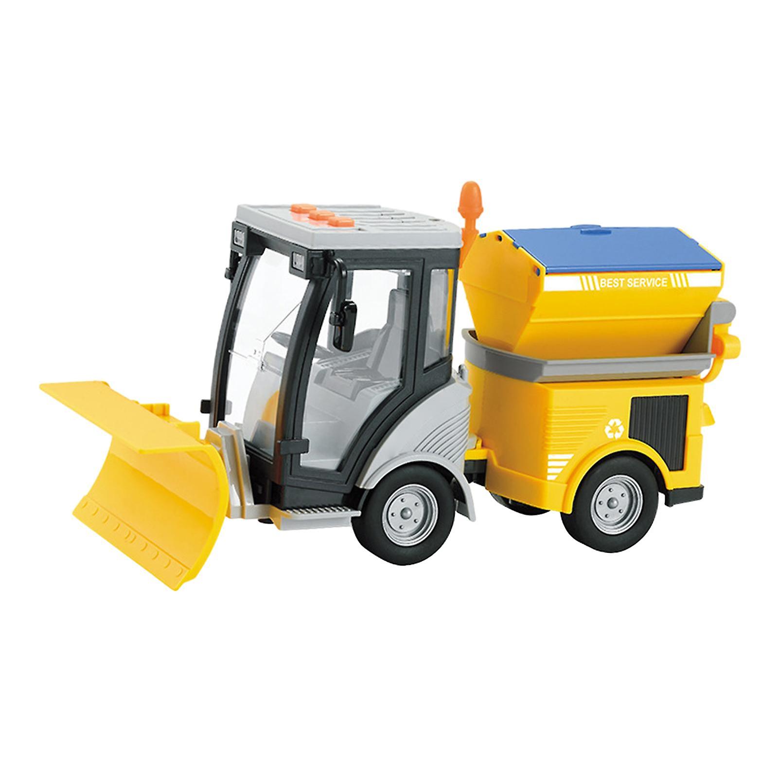 Street Sweeper Truck 1:16 Children Simulation Road Sweeper Toy Birthday Gift Yellow