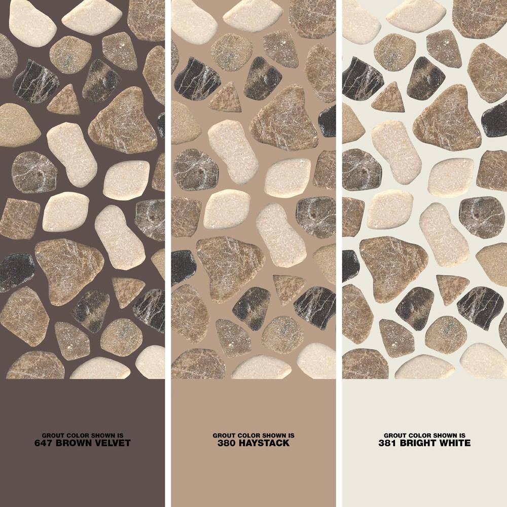 MSI Mix Marble Pebbles 11.42 in. x 11.42 in. Textured Marble Floor and Wall Tile (0.9 sq. ft.Each) PEB-MIXMAR