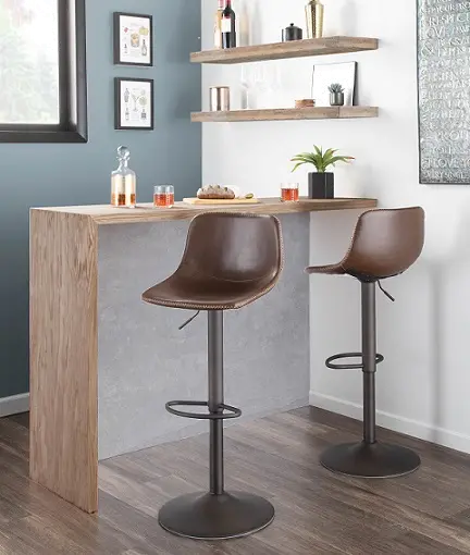 Duke Metal Adjustable Height Swivel Bar Stool， Set of 2