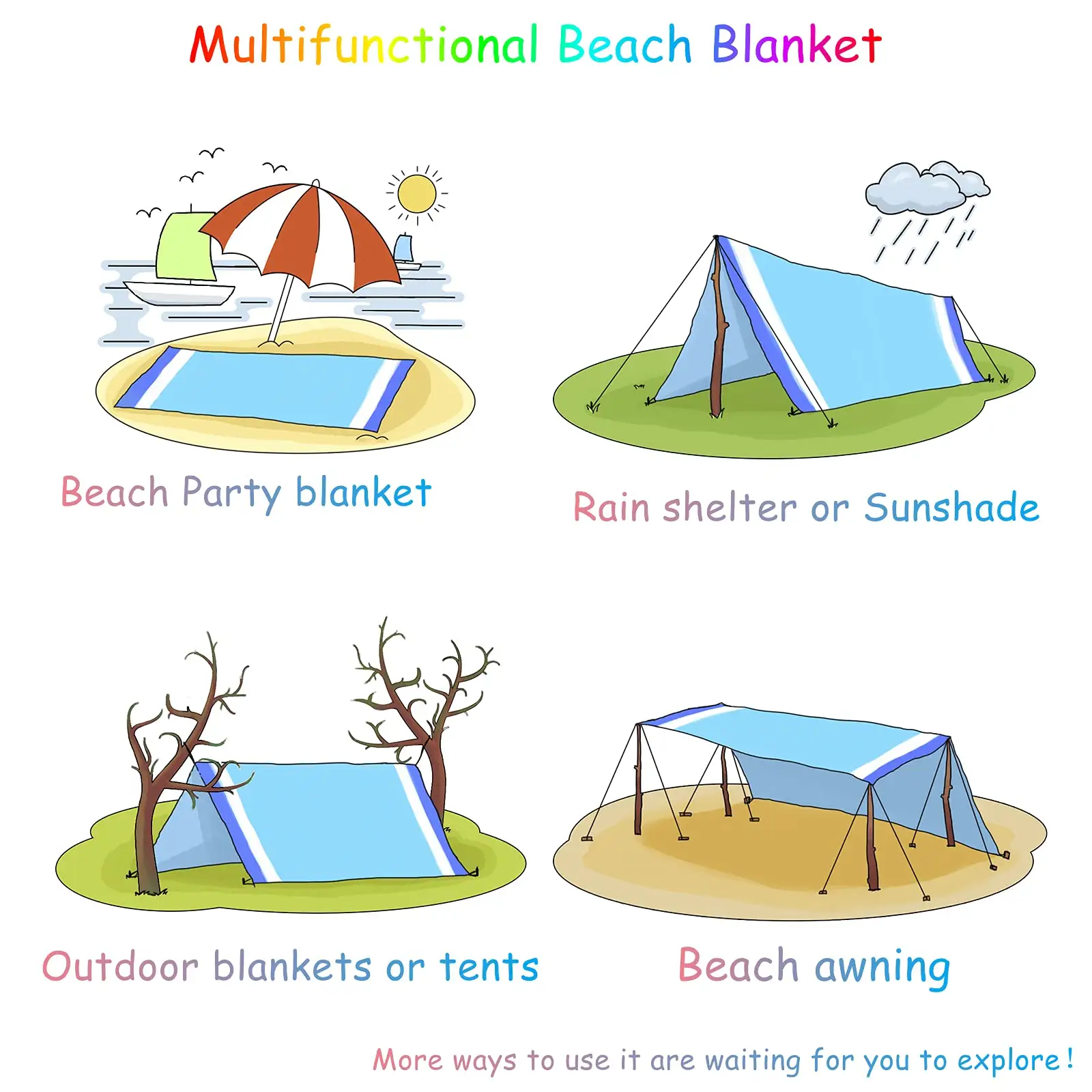 Adults Oversized Lightweight Waterproof Sand proof Large Picnic Mat Beach Blanket for Beach Travel Camping Hiking Picnic