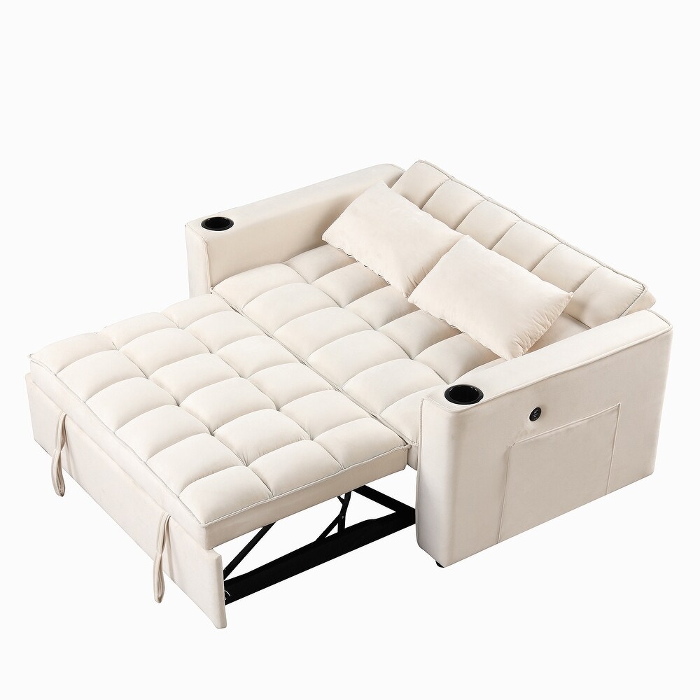 Sofa Bed with Cup Holder and USB Port