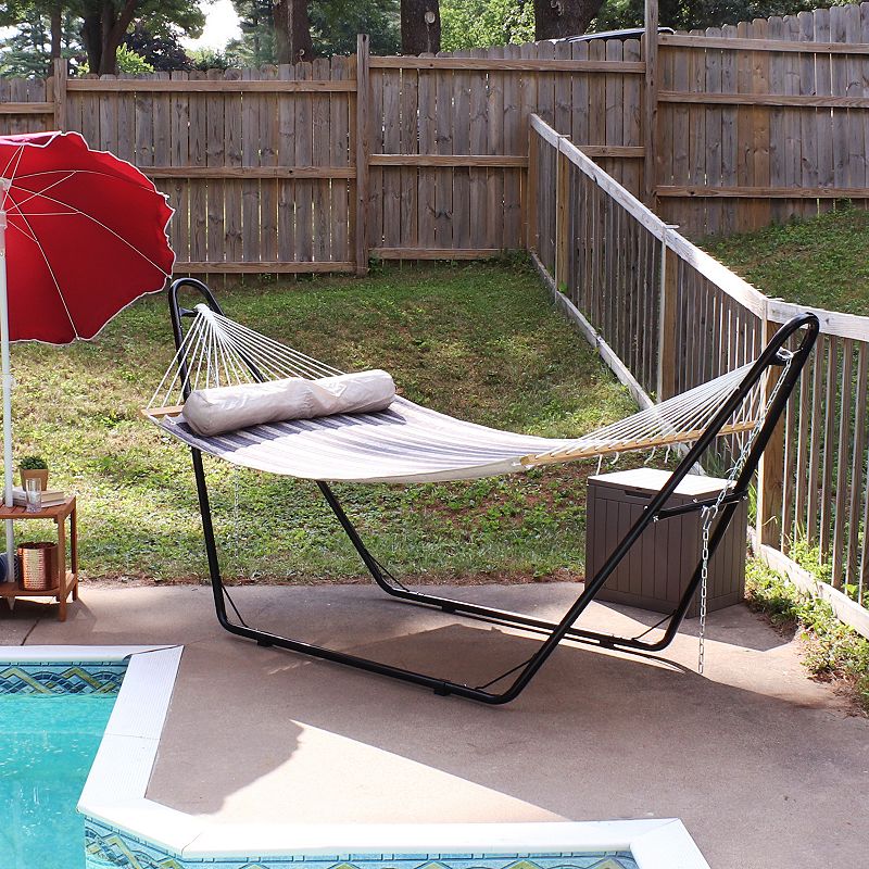 Sunnydaze Quilted 2-person Hammock And Multi-use Steel Stand