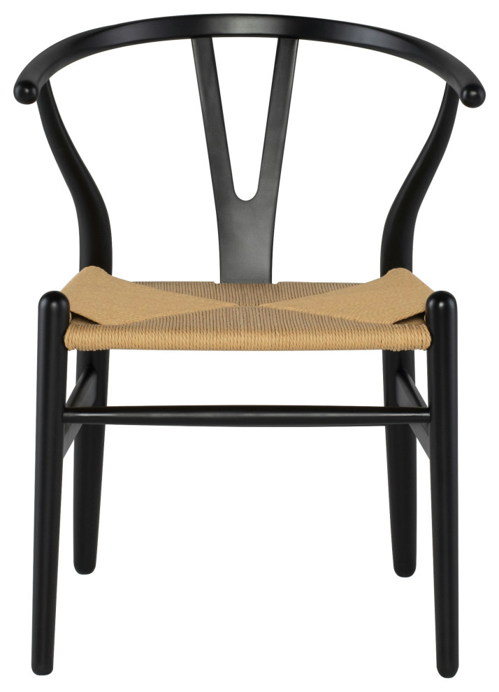 Alban Black Wood Dining Chair   Midcentury   Dining Chairs   by Kolibri Decor  Houzz