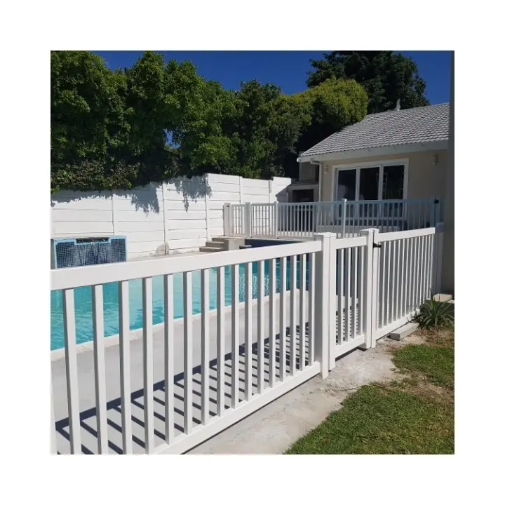 Decorative safety pvc vinyl railing swimming  pool fence