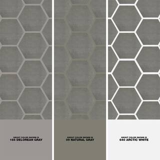 Marazzi Moroccan Concrete Gray 8 in. x 9 in. Glazed Porcelain Hexagon Floor and Wall Tile (9.37 sq. ft.Case) MC528HEX1P2