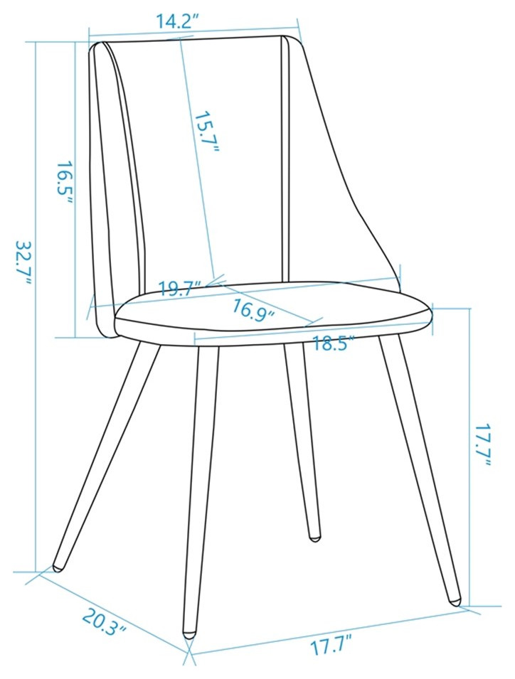 Homycasa Yellow Frabic Upholstered Side Dining Chair (Set of 2)   Midcentury   Dining Chairs   by Homesquare  Houzz