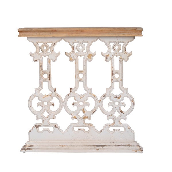 Classic Vintage White Wash Console Table