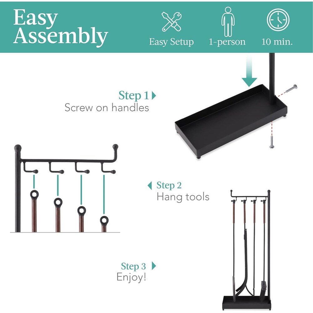 5 Piece Contemporary Fireplace Tool Set for Indoor Fireplace decoration