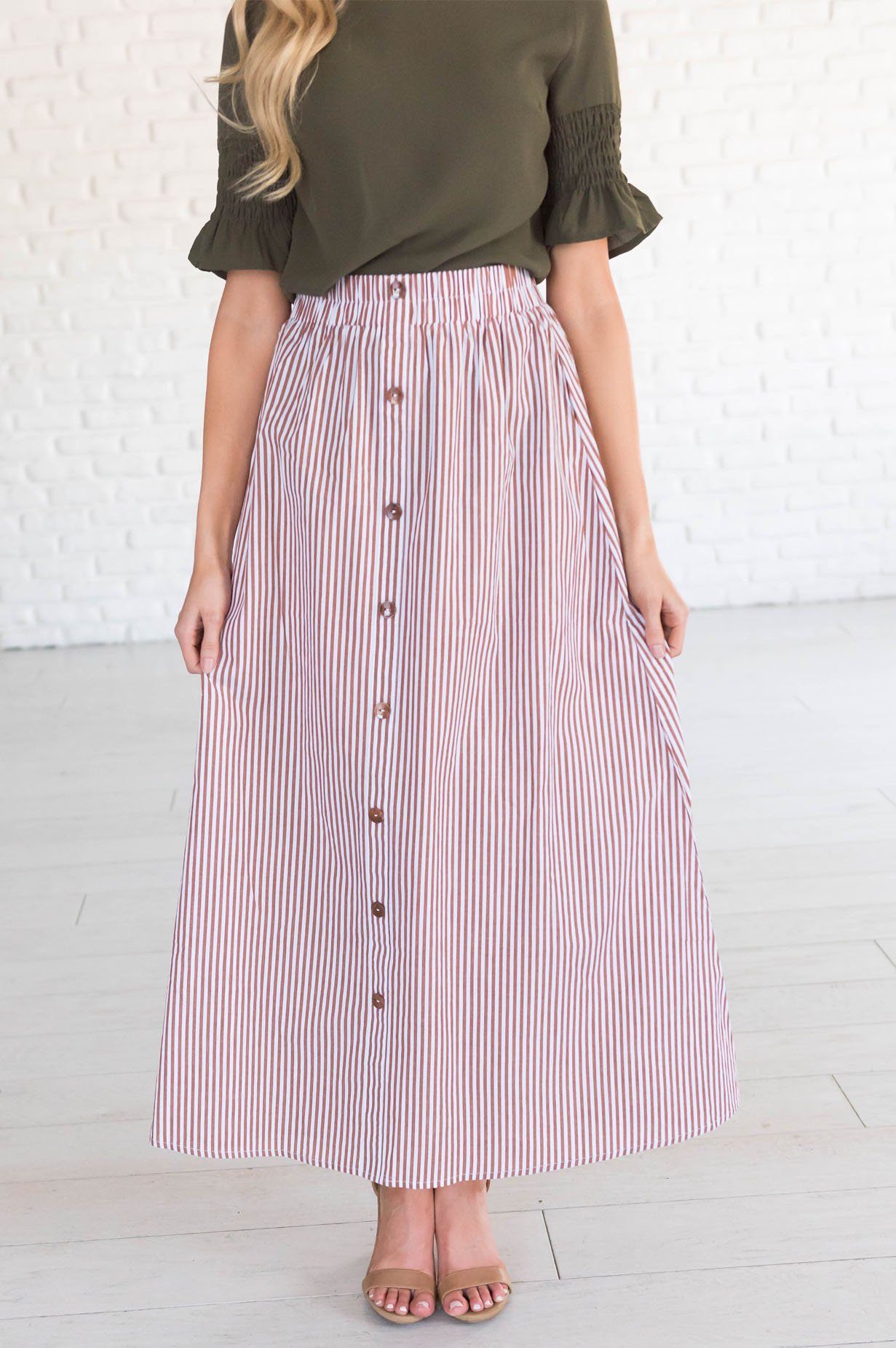 Fresh and Fun Aline Modest Maxi Skirt