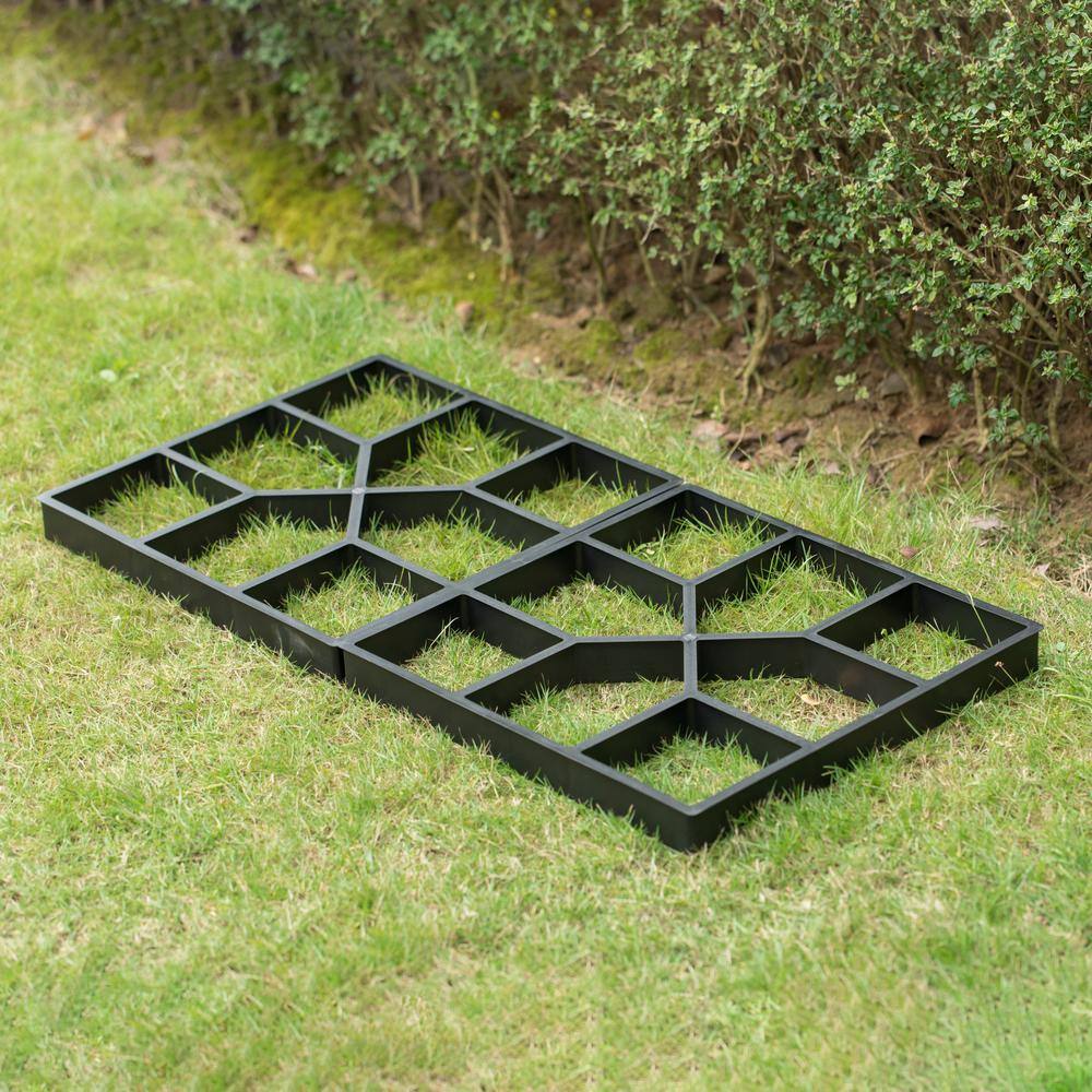 Gardenised Decorative Pavement Mold Cement Form Stamp Walkway Maker Patio Stepping Stone Pavers Reusable Pathway Mould (2-Pack) QI003971.2