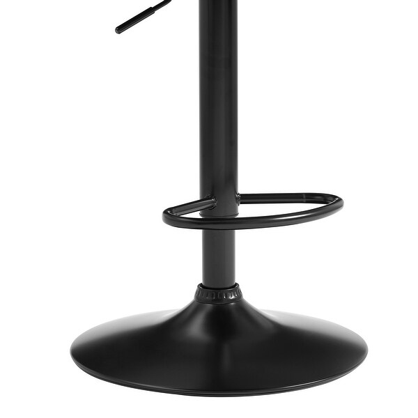 Thierry Adjustable Swivel Faux Leather and Metal Bar Stool