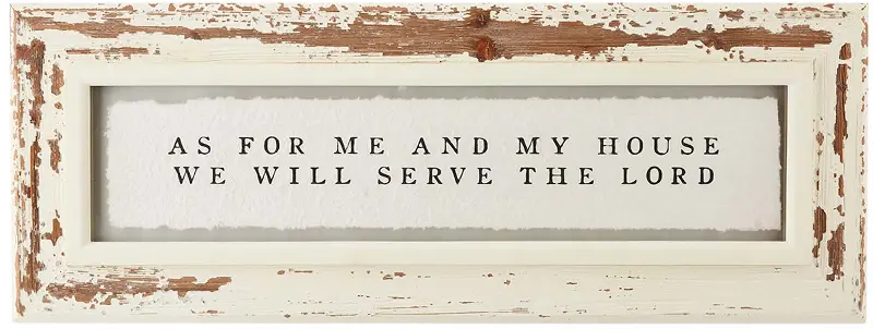 As For Me and My House Distressed Cream Glass Wall Plaque