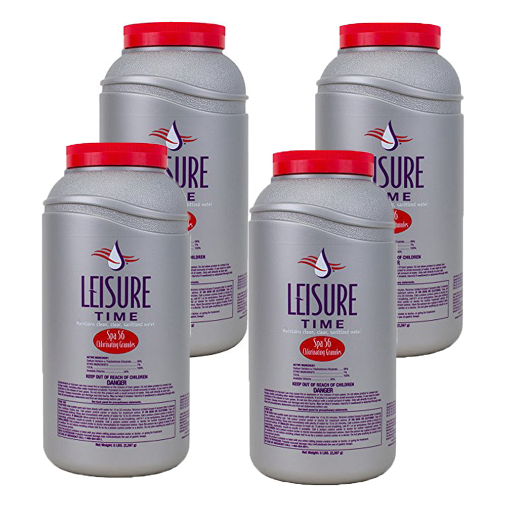 Leisure Time E5 Spa 56 Chlorinating Granules for Spas and Hot Tubs 4 Pack 5lb