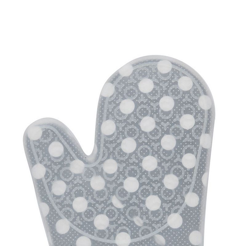 Kitchen Utensils Silicone  Pattern Heat Resistant Oven Mitt Glove White