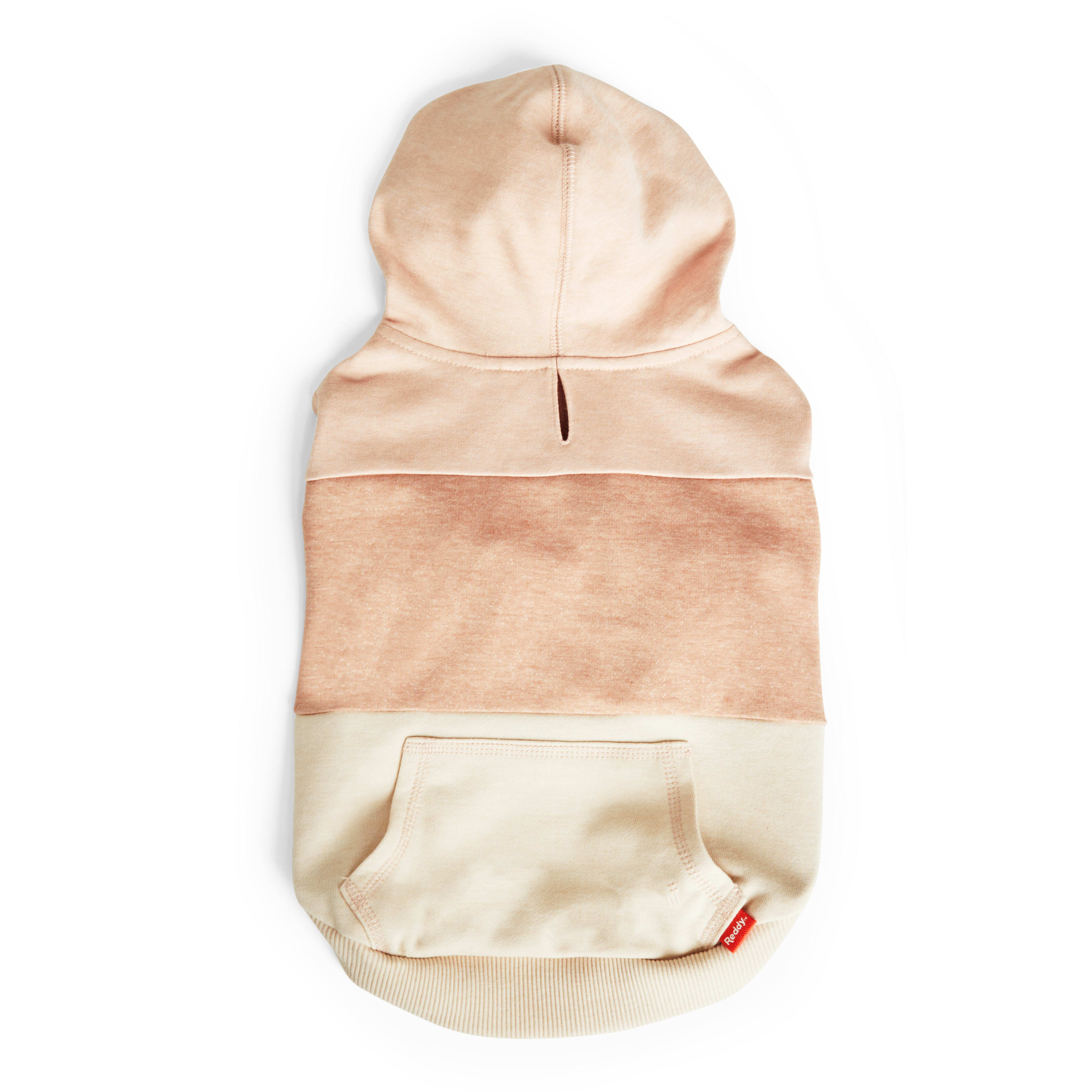 Reddy Pink/Taupe Colorblock Dog Hoodie， Small