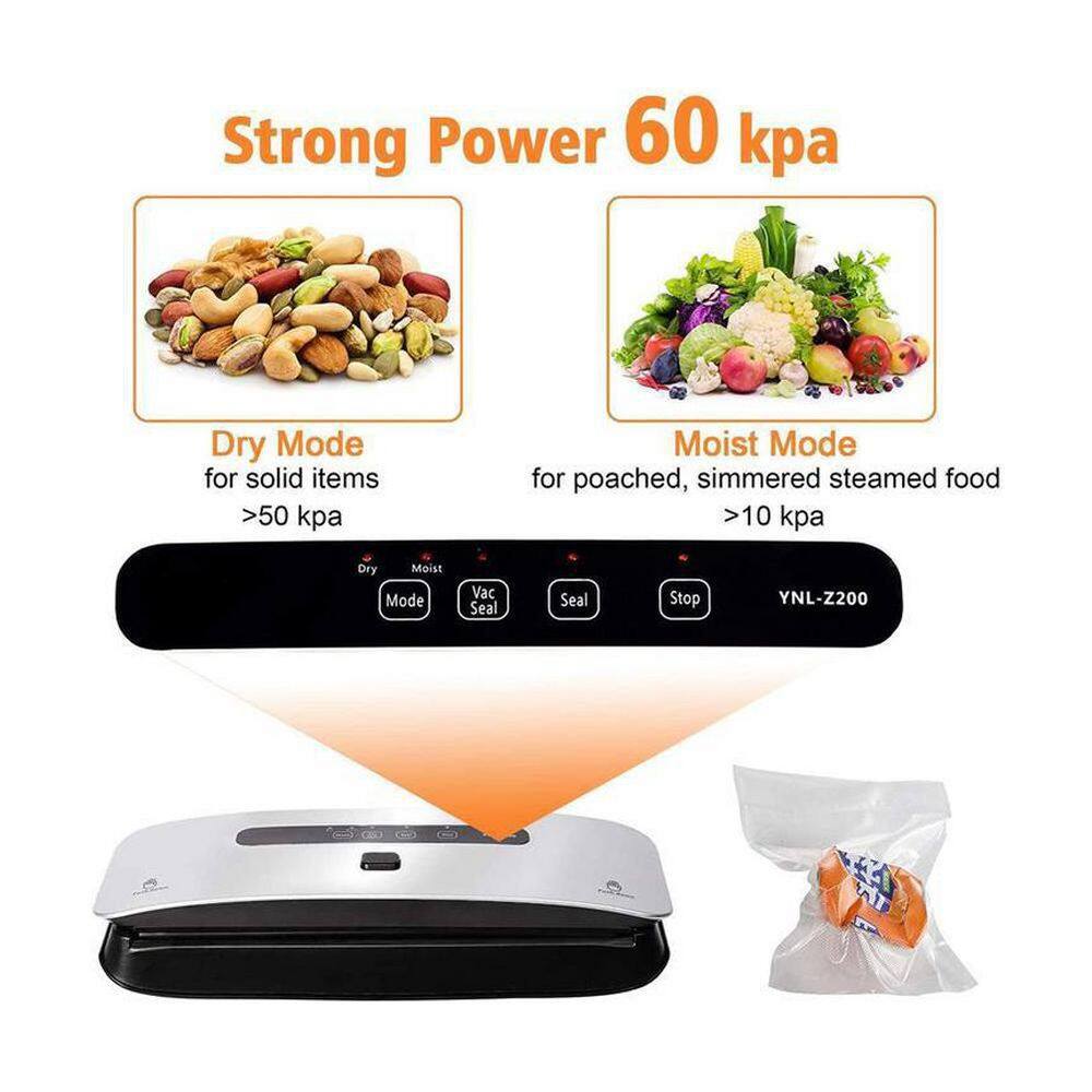 Sliver Food Vacuum Sealer Machine with Strong Suction Power Dry and Moist Mode Starter Kit Included Bos-CYD0-EEGG