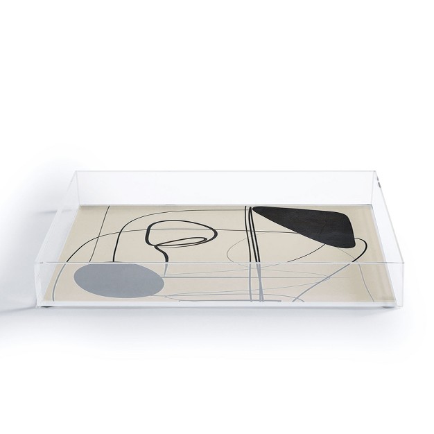 Nadja Abstract Line Art Viii Acrylic Tray Deny Designs