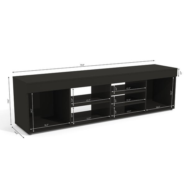 Boahaus Dakota TV Stand， TV up to 65 inches， 7 open shelves