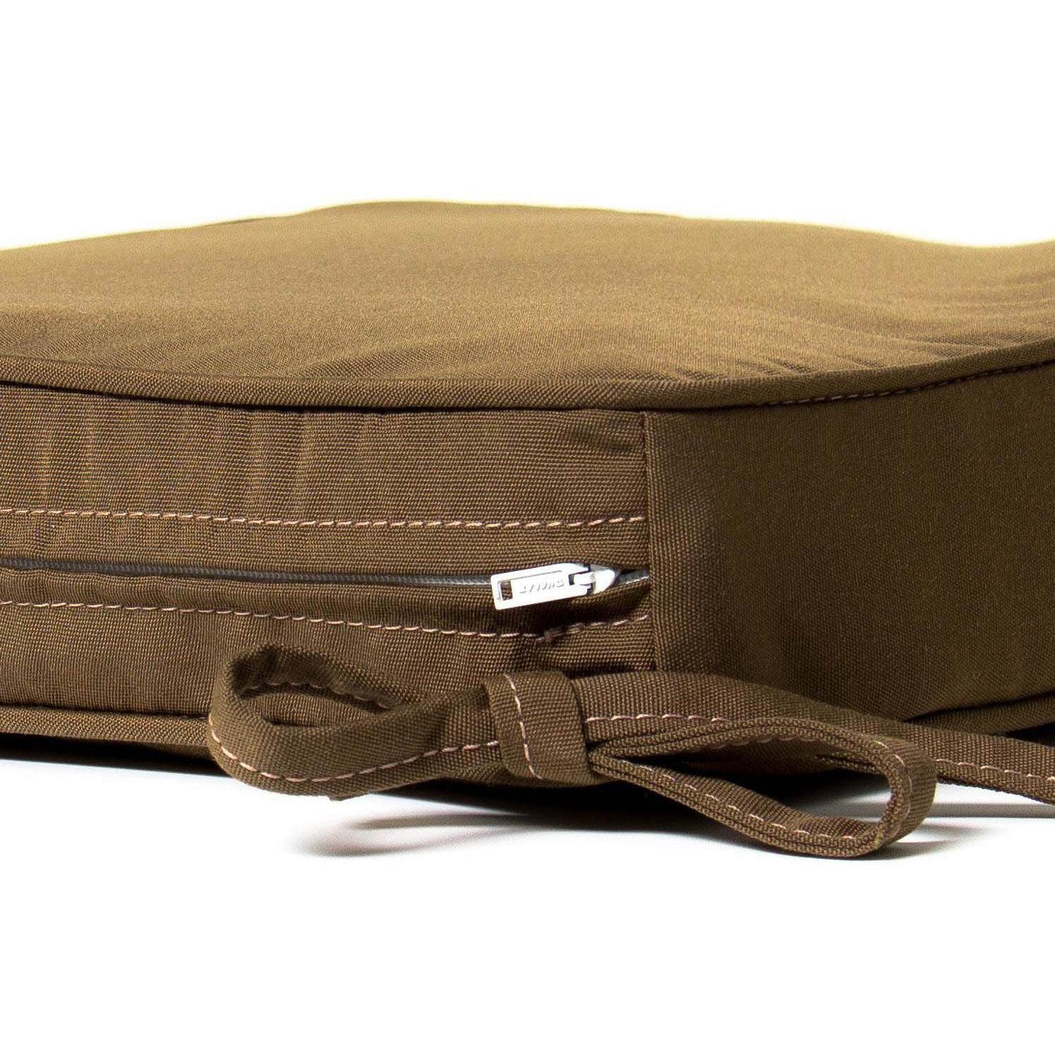 Sunbrella Canvas Cocoa Medium Outdoor Replacement Seat Cushion W/ Piping By Signature