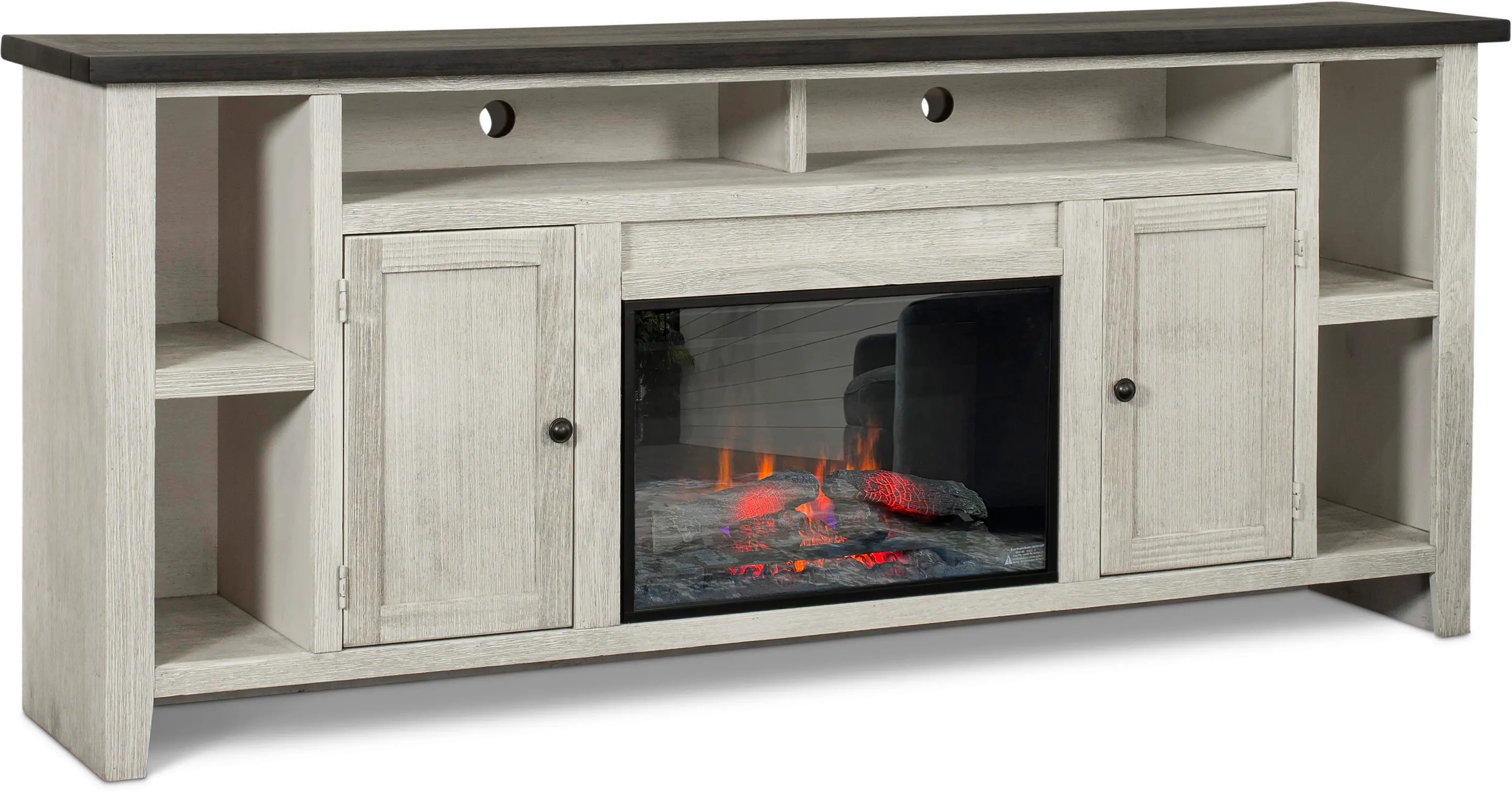 Eastport White 84 Fireplace TV Stand