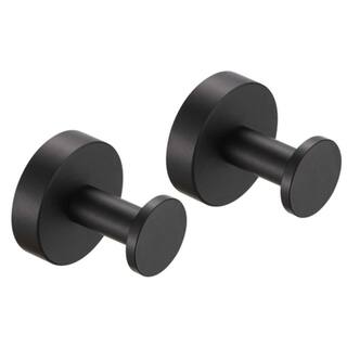 FUNKOL Round Base Wall-Mounted Towel Hooks In Matte Black 4-Piece W10835kmj8086