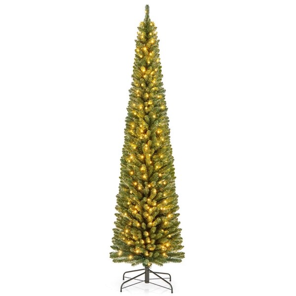 Costway 5/6/7/8 FT Pencil Christmas Tree with 295/392/523/671 Memory