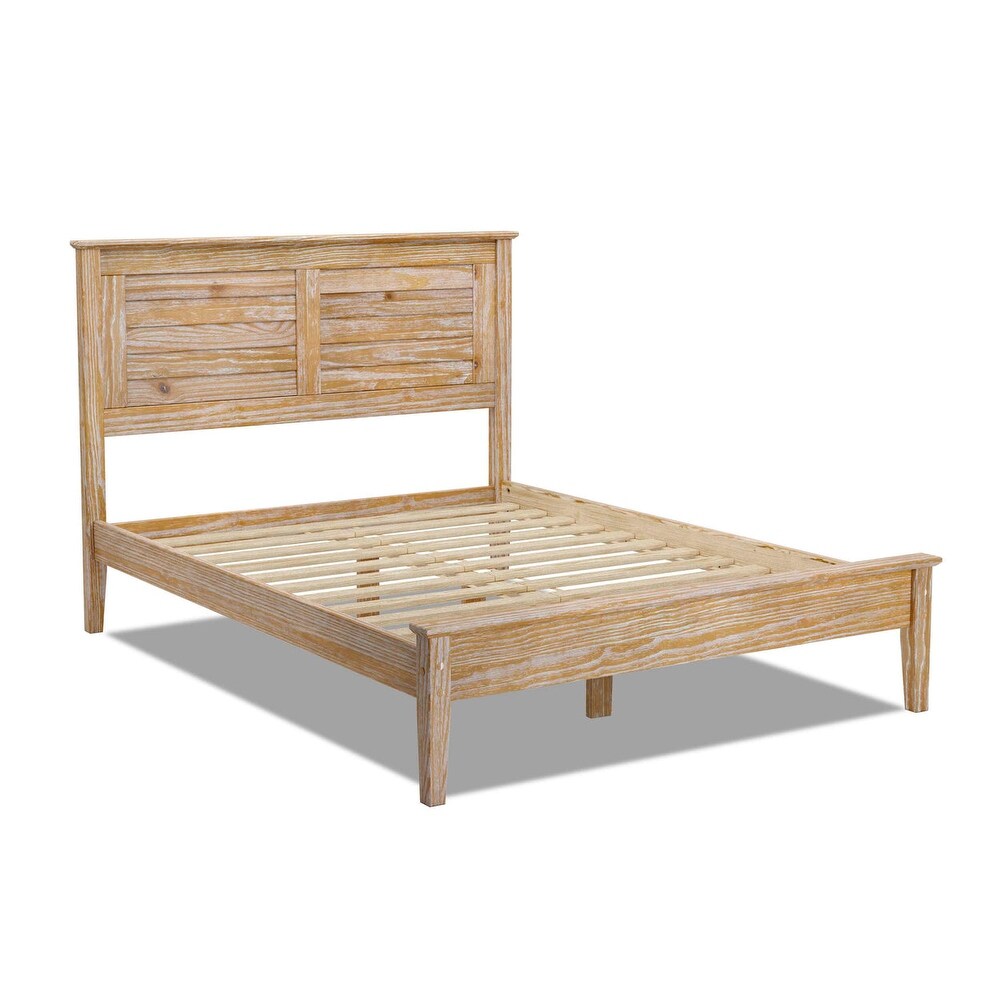 Grain Wood Furniture Greenport Louvered Solid Wood Platform Bed