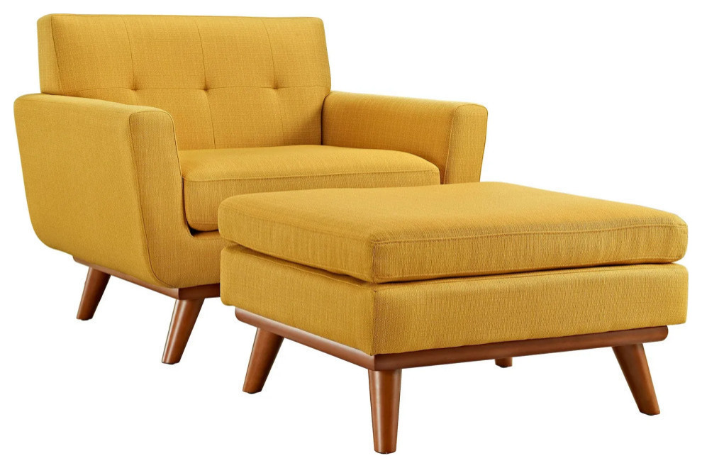 Giselle Citrus 2 Piece Armchair And Ottoman   Contemporary   Armchairs And Accent Chairs   by Rustic Home Furniture Deco  Houzz