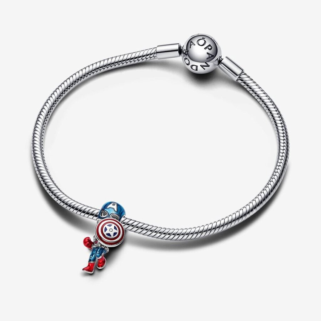 PANDORA  Marvel The Avengers Captain America Charm - Sterling Silver