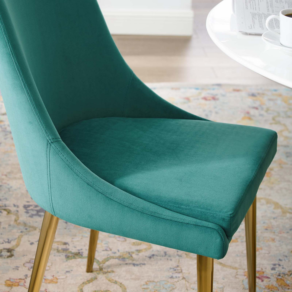 Viscount Modern Accent Performance Velvet Dining Chair   Midcentury   Dining Chairs   by Kolibri Decor  Houzz