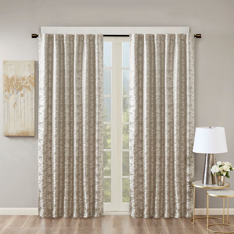 SunSmart Odessa Jacquard 100% Blackout 1-Panel Lined Window Curtain