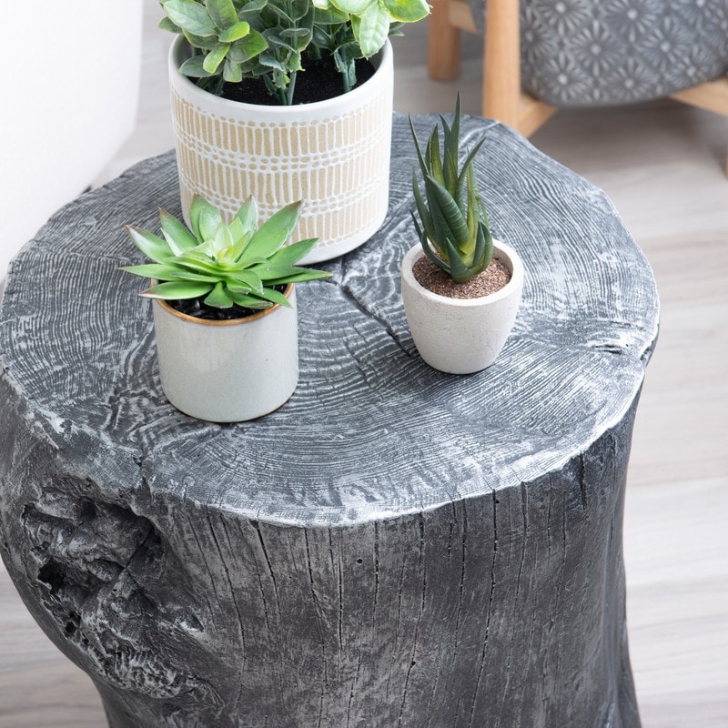 Linon Hunter Stump End Table Stool