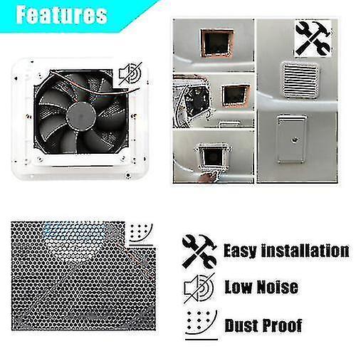 Exhaust Ventilation Fan Side Air Vent Caravan Motorhome Rv Camper Van - White