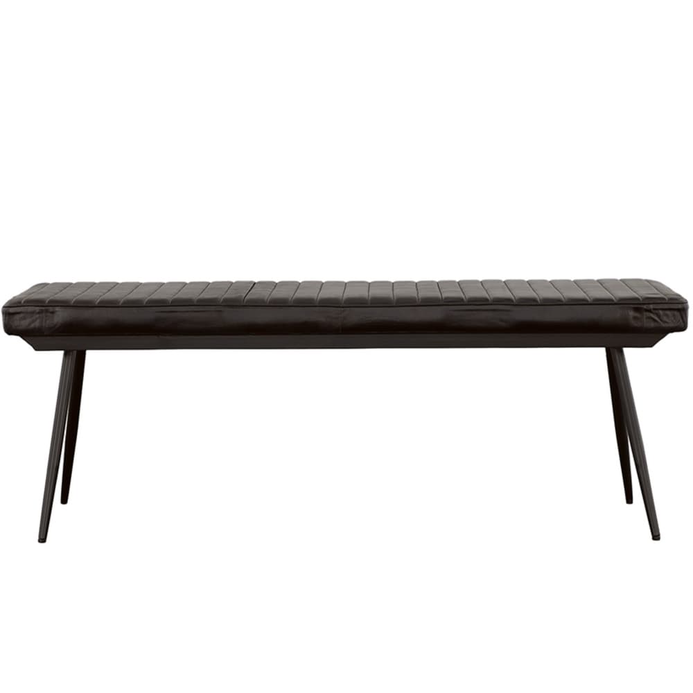 Rustic Modern Design Leather Upholstered Dining Bench 1