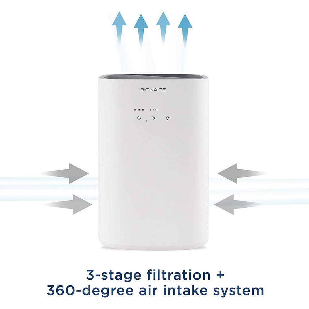 Bionaire 360 True HEPA 3 Stage Filtration Air Purifier with Timer and Nightlight 985120406M