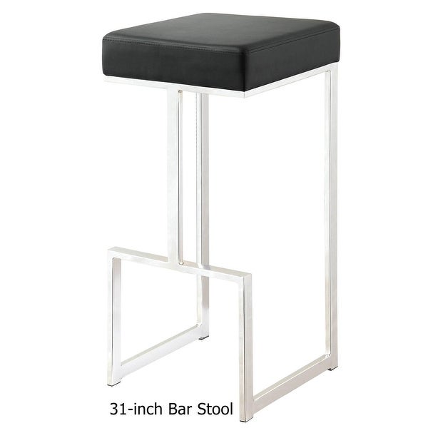 Contemporary Sleek Chrome Design Black or Grey Stool