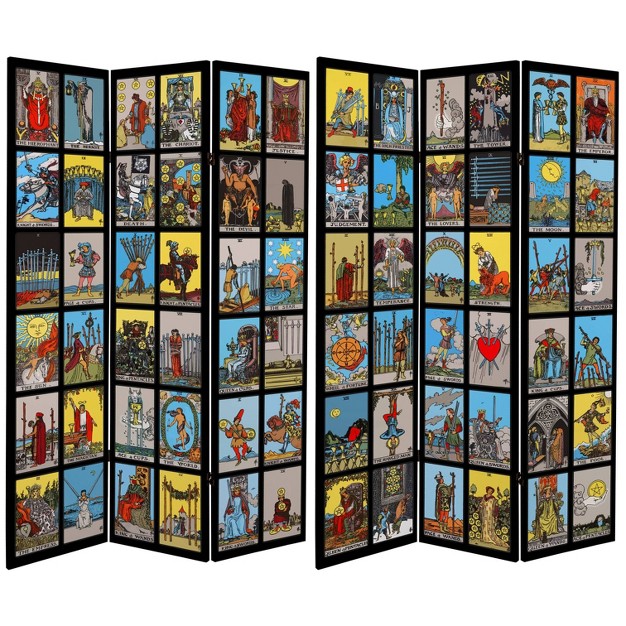 Double Sided Rider Waite Tarot Canvas Room Divider Oriental Furniture