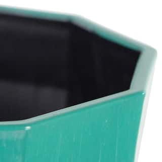 Vigoro 16 in. Lucinda Large Aqua Plastic Planter (16 in. D x 13 in. H) with Drainage Hole PS00457N-16M2