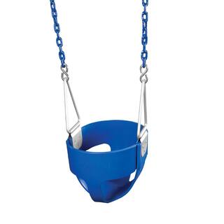 Swing-N-Slide Playsets Blue Full Bucket Toddler Swing with Chains WS 2081