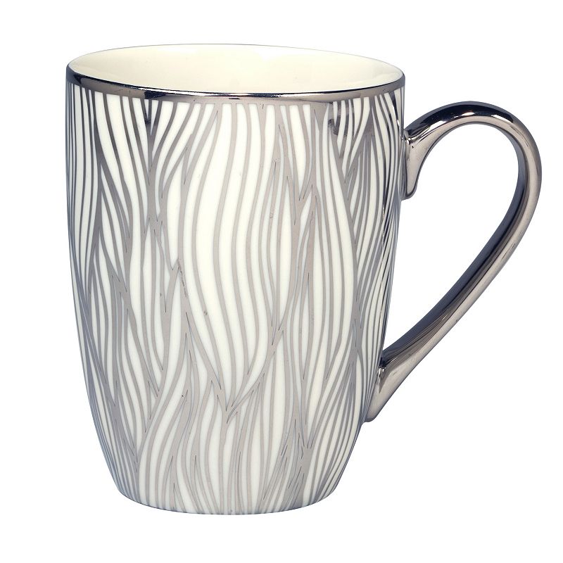 Certified International Set of 6 Matrix Silver Plated Tapered Mugs