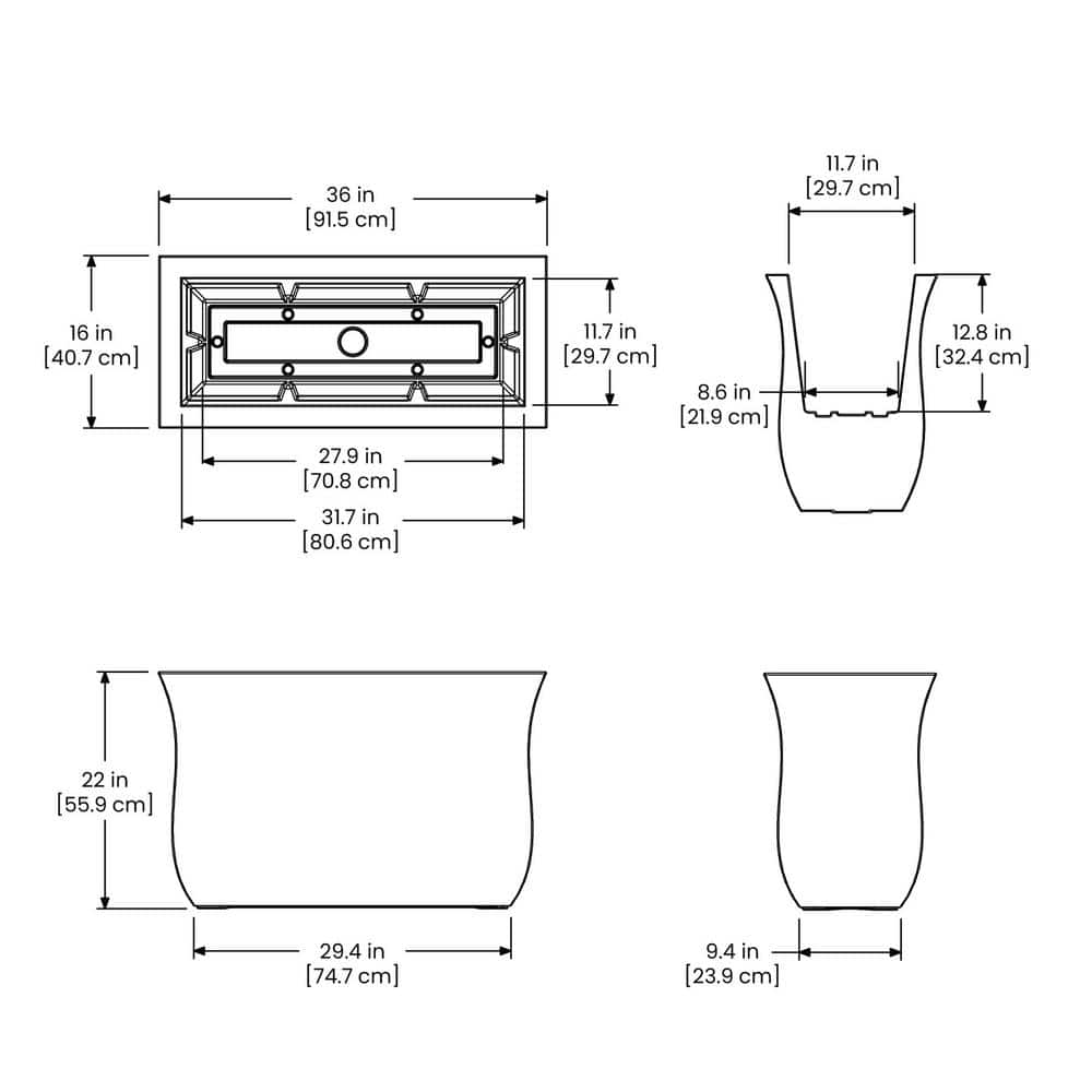 Mayne Valencia 36 in. x 16 in. x 22 in. Espresso Long Polyethylene Planter 5875-ES